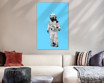 Spaceman AstronOut (blauw en wit) van Gig-Pic by Sander van den Berg