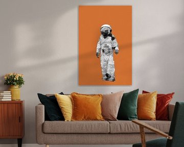 Spaceman AstronOut (oranje en wit) van Gig-Pic by Sander van den Berg