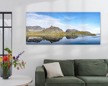 Panorama van de bergen van de Lofoten, Noorwegen