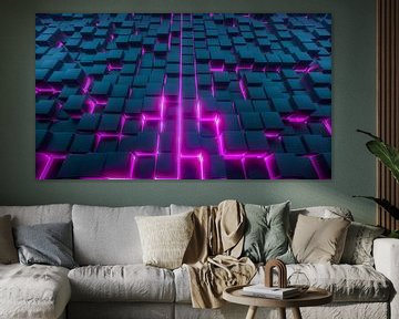 a technical background with cubes (3d rendering) von Rainer Zapka