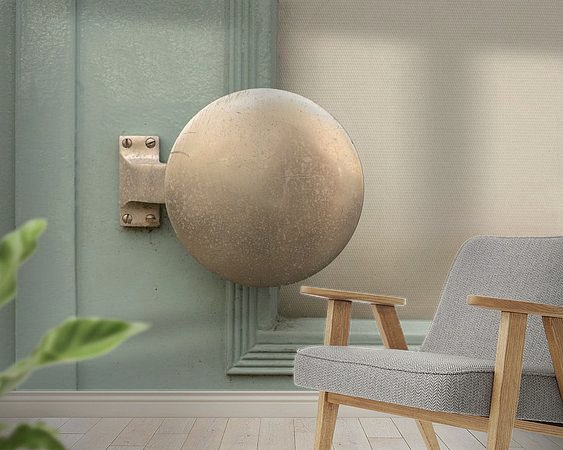 Voorbeeld van het werk in een kamer